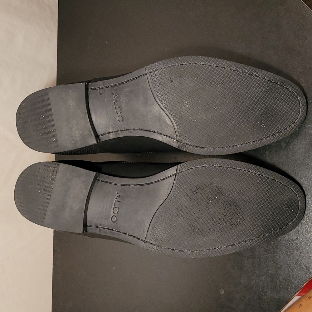 Aldo Black Leather Cap Toe Oxford Shoes 11 - Picture 7 of 9